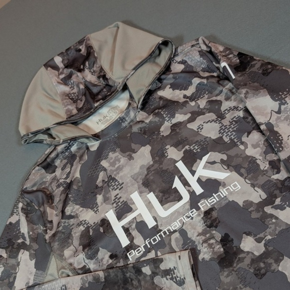 Huk Fishing Hoodie Shirt PerformanceCamo Long Sleeve Sun Protection Men's Size S